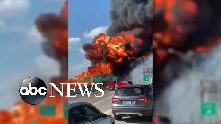 Massive tanker fire shuts down highway | ABC News
