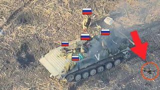 Fpv Drone Hit A Russian Armored Vehicle Full Of Infantry On Top Near Avdeevka