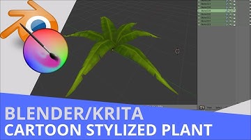 Krita & Blender - Wind Animated Cartoon Stylized Plant