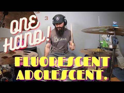 ONE HAND DRUMMING FLUORESCENT ADOLESCENT ARCTIC MONKEYS DRUM COVER 