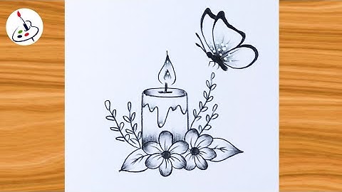 How to draw butterfly with flowers||Simple Pencil Sketch||Easy Drawing ideas for Beginners 