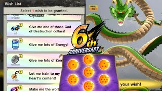 6th Anniversary Shenron Summon without Friends Qr Codes!!-Dragon Ball Legends