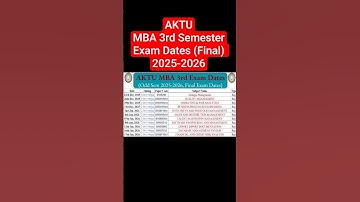 AKTU MBA 3rd Semester Exam Dates 2025, #aktuexam #examdate #aktumba AKTU MBA Exam Dates 2025 #aktu