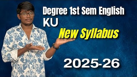 Degree 1st Sem English New Syllabus 2025-26|| Kakatiya University 