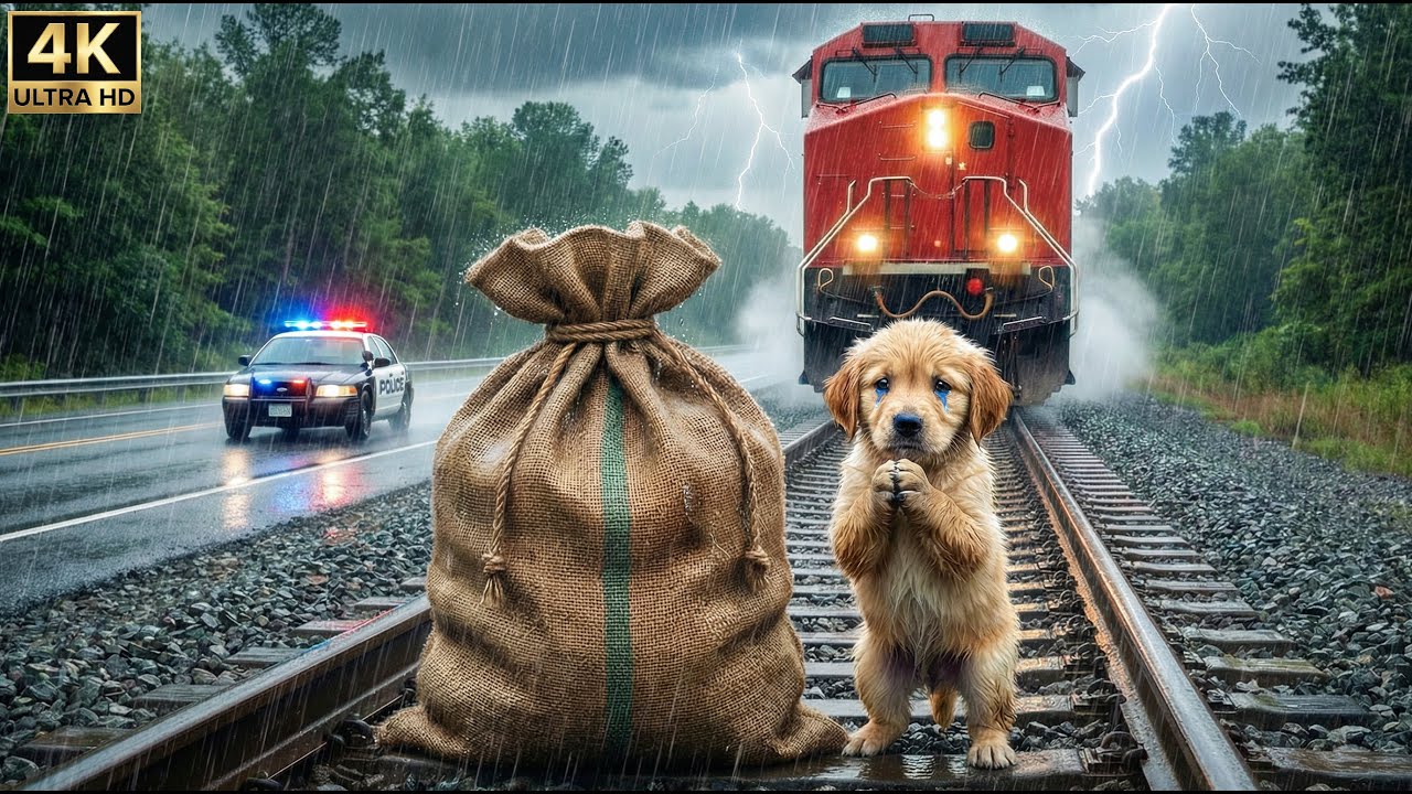 Kind-hearted soul rescues abandoned puppy – life-saving intervention seconds before train impact🐕