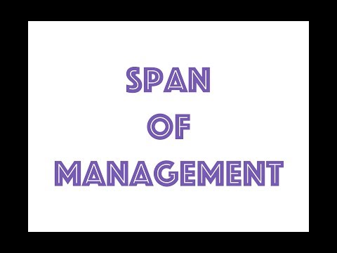 Video: Cine a introdus span of management?