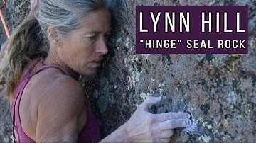 Lyn Hill, climbing the "Hinge", Seal Rock
