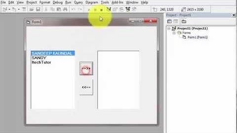 Learn Visual Basic 6.0 -List Box Control- Move List Items Between the List Boxes-Step by step