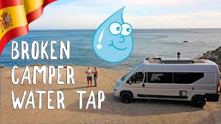 Water tap in a camper gets bursted! // Free security cam system in an RV // Van life SPAIN