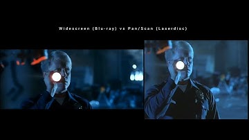 Terminator 2 (1991) Widescreen (Blu-ray) vs Fullscreen (Laserdisc)  Arrived of T-1000 scene
