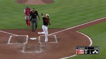 BOS@BAL: Machado crushes a solo homer to left field