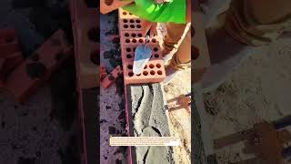 Perfect Hollow Brick Wall Alignment Technique!#Brickwork #Masonry #Satisfying Builds