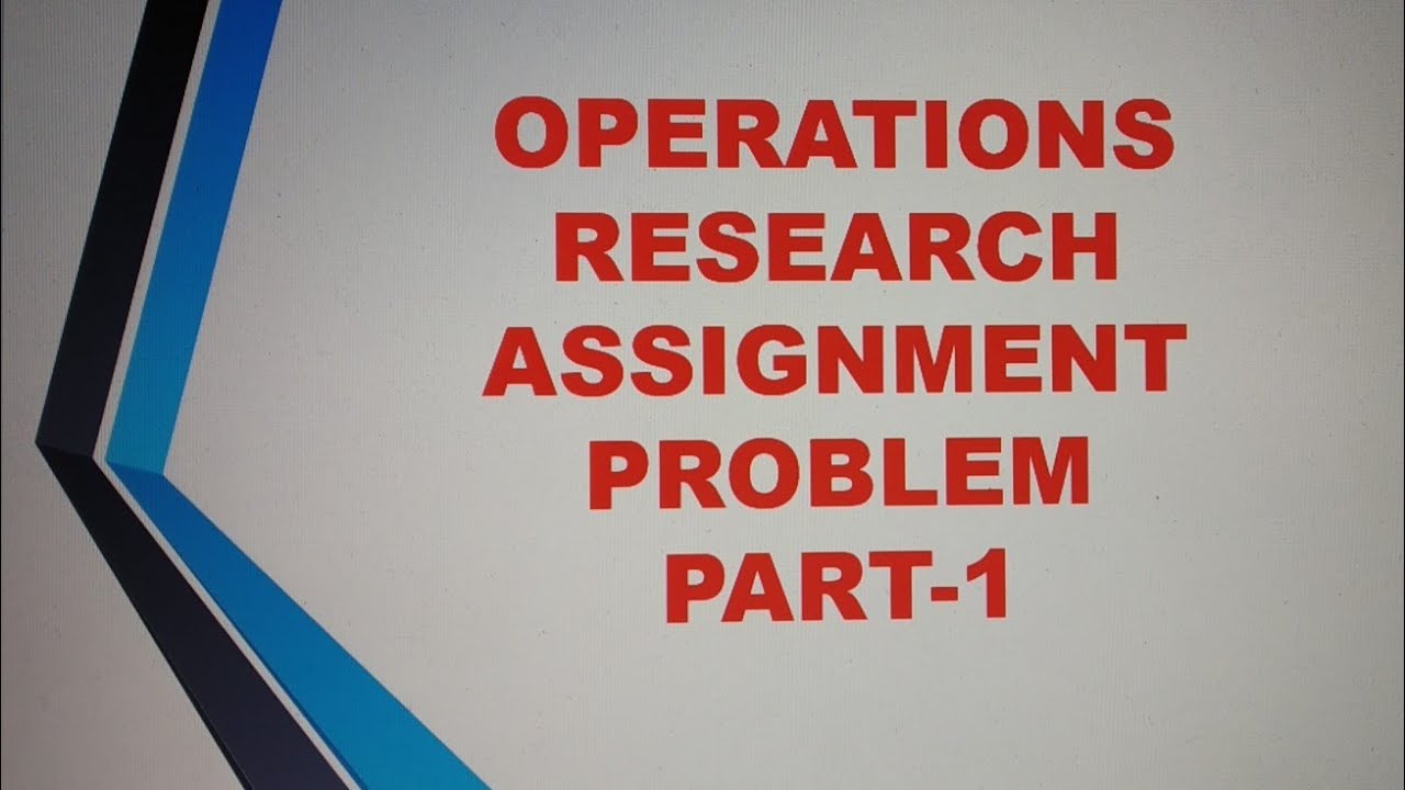 define assignment problem in rmt
