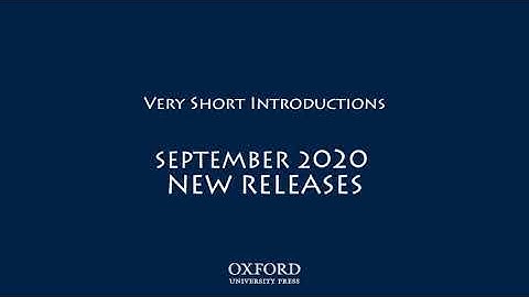 New Releases | September 2020 | Very Short Introductions