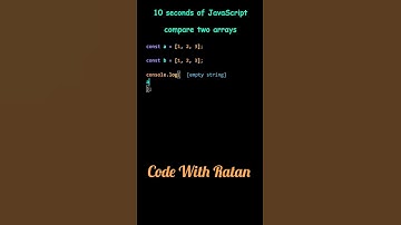 how to compare two arrays in JavaScript #short #tech #codewithharry #javascript #development