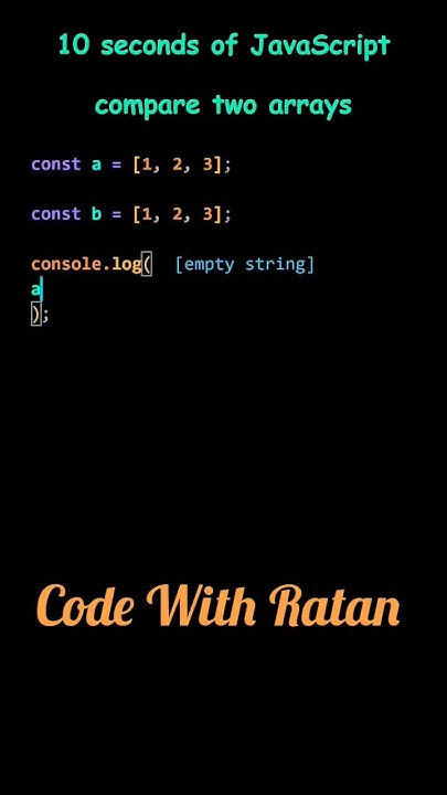 how to compare two arrays in JavaScript #short #tech #codewithharry # ...