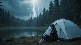 SOLO CAMPING IN THE RAIN • RELAXING CAMPING RAIN