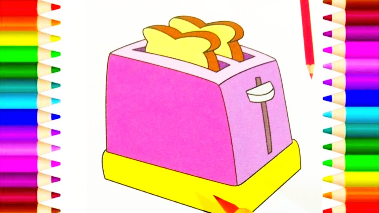 How to draw a Toaster || Toast and Toaster Drawing || Colouring For ...