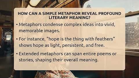 How Can A Simple Metaphor Reveal Profound Literary Meaning? - The Prose Path