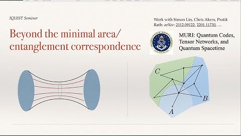 "Beyond the entanglement/minimal surface correspondence" presented by Thomas Faulkner