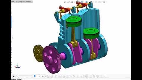 Two Stroke Engine Animation in Solid Works
