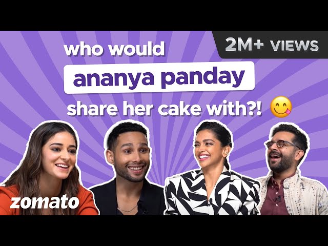 Who would Ananya Panday share Her Cake 🍰 Slice With? | YouTube Shorts | Deepika Padukone | Zomato class=