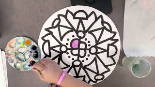 Mandala with Bingo Dauber and Liquid Watercolor