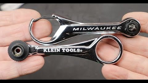Klein vs Milwaukee: New 90-tooth Mini Low Profile Ratcheting Bit Driver, carabiner, recessed switch!