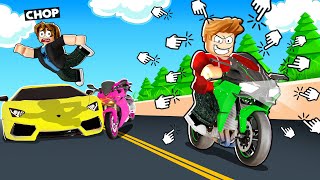 ROBLOX CHOP AND FROSTY RACE THEIR BIKES ON HIGHWAY screenshot 5