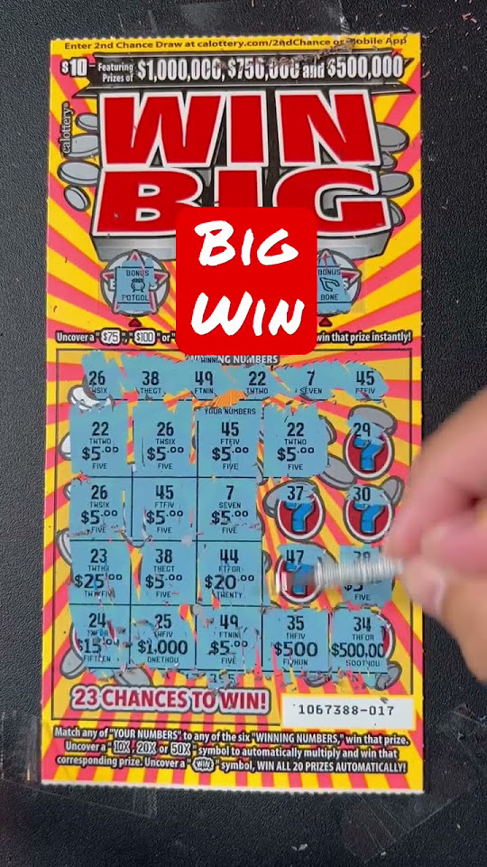 Big win calottery lottery california scratchers shorts itsalbert