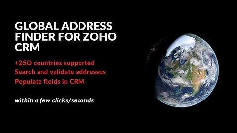Global Address Finder for Zoho CRM