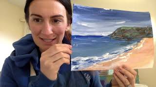 How to paint the sand onto your beach scene.
