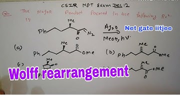 Wolff rearrangment. Csir net question solution. iit jee  and gate