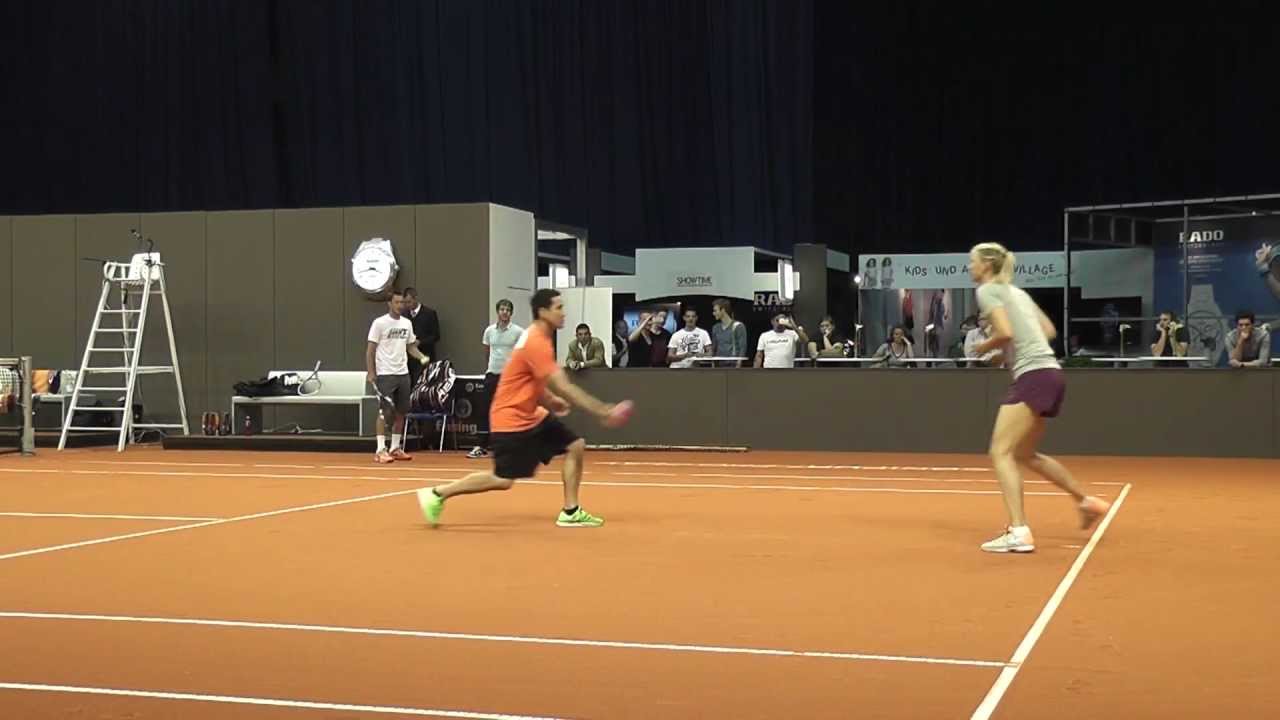 Maria Sharapova warming up + training session @ Porsche Tennis Grand Prix 2013