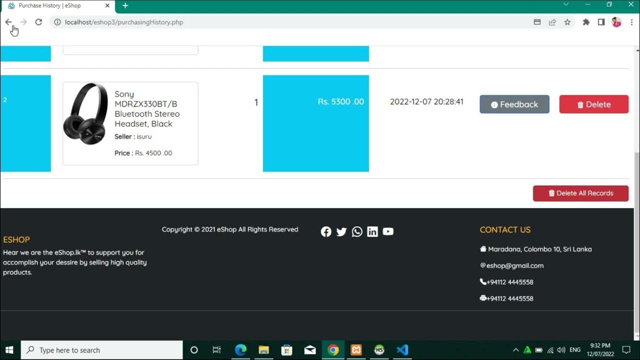Design a responsive purchase history page using html, CSS, js and ...