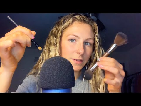 ASMR ✸ Gentle Mic And Face Brushing (With Soft Whisper)