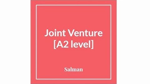 A Level Accounting - Joint Ventures
