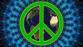 4K Animated World Peace Sign with Cool Fractal Flame Radial Kaleidoscope (1 Minute Loop - 6 Hours) screenshot 3