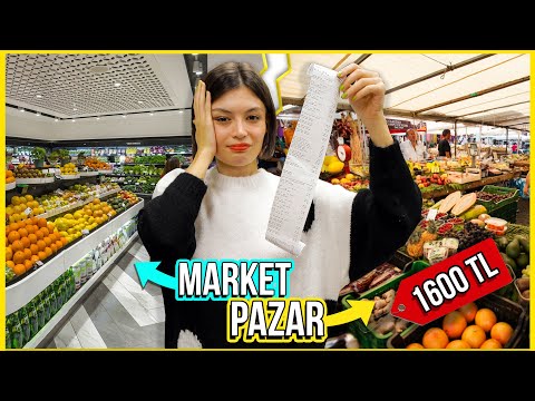 SOSYETE PAZARI VS SOSYETE MARKETİ! (EN PAHALI ÜRÜNLERLE BİR GÜN GEÇİRMEK)