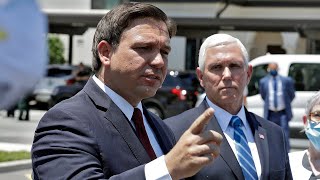 Governor Ron DeSantis blasts reporters over fearmongering criticism of his state while VP Pence