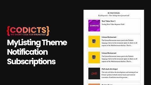 {CODICTS} MyListing Theme Notification Subscriptions