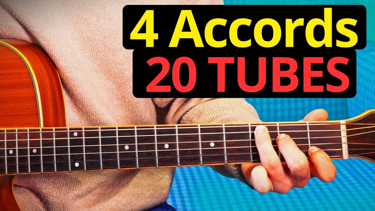 20 chansons connues avec juste 4 accords faciles -TUTO Guitare débutant
