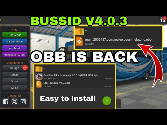 BUSSID V4.0.3💥 OBB is Back | BUSSID V4 |  #bussimulatorindonesia #maleo #newmod class=