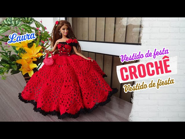 Vestido de crochê Barbie/ Vestido a crochet muñeca Barbie/ Crochet dress  for Barbie dolls 