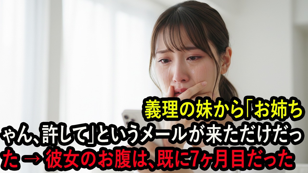 義理の妹から「お姉ちゃん、許して」というメールが来ただけだった → 彼女のお腹は、既に7ヶ月目だった
