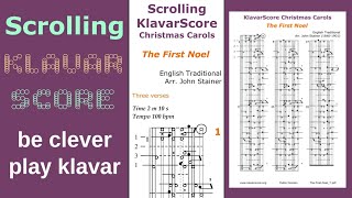 The First Noel, English Traditional. Arr. by John Stainer, Scrolling KlavarScore Sheet Music.
