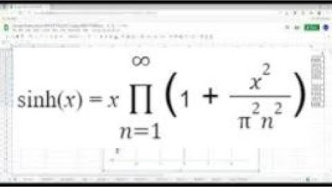 Google Sheets sinh(x) INFINITE PRODUCT Series using ARRAYFORMULA and PRODUCT also found in Excel