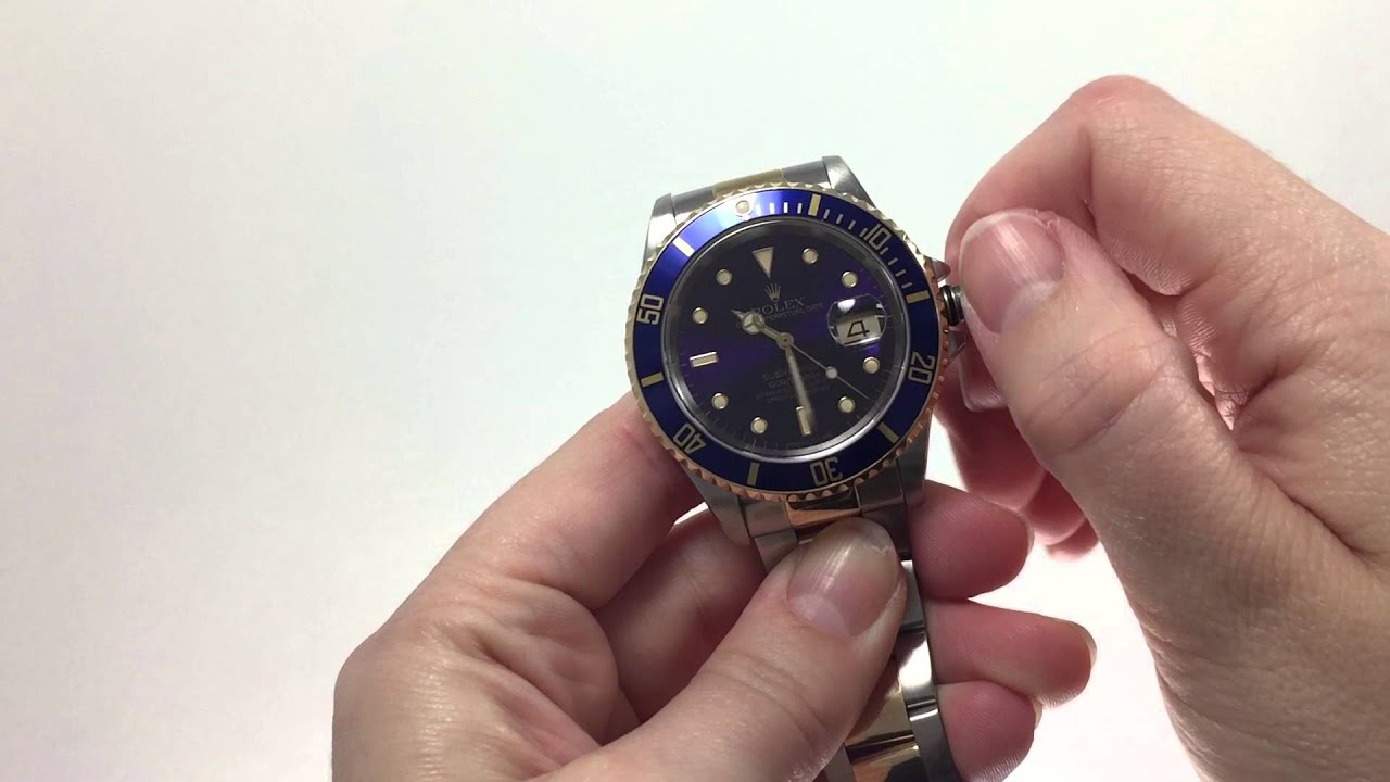 how to set the date on a rolex watch