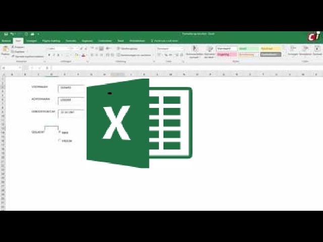 Formulier Maken Met Excel 2016 (1) - Youtube