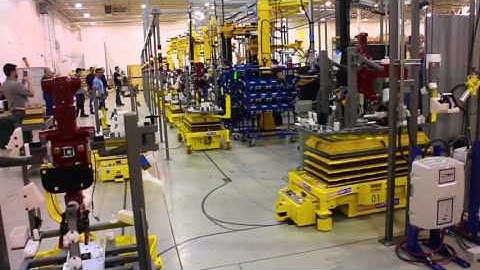 Automated Assembly Line with AGVs